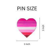 Load image into Gallery viewer, 25 Pack Silicone Lesbian Pride Heart Pins (25 Pins) - Fundraising For A Cause