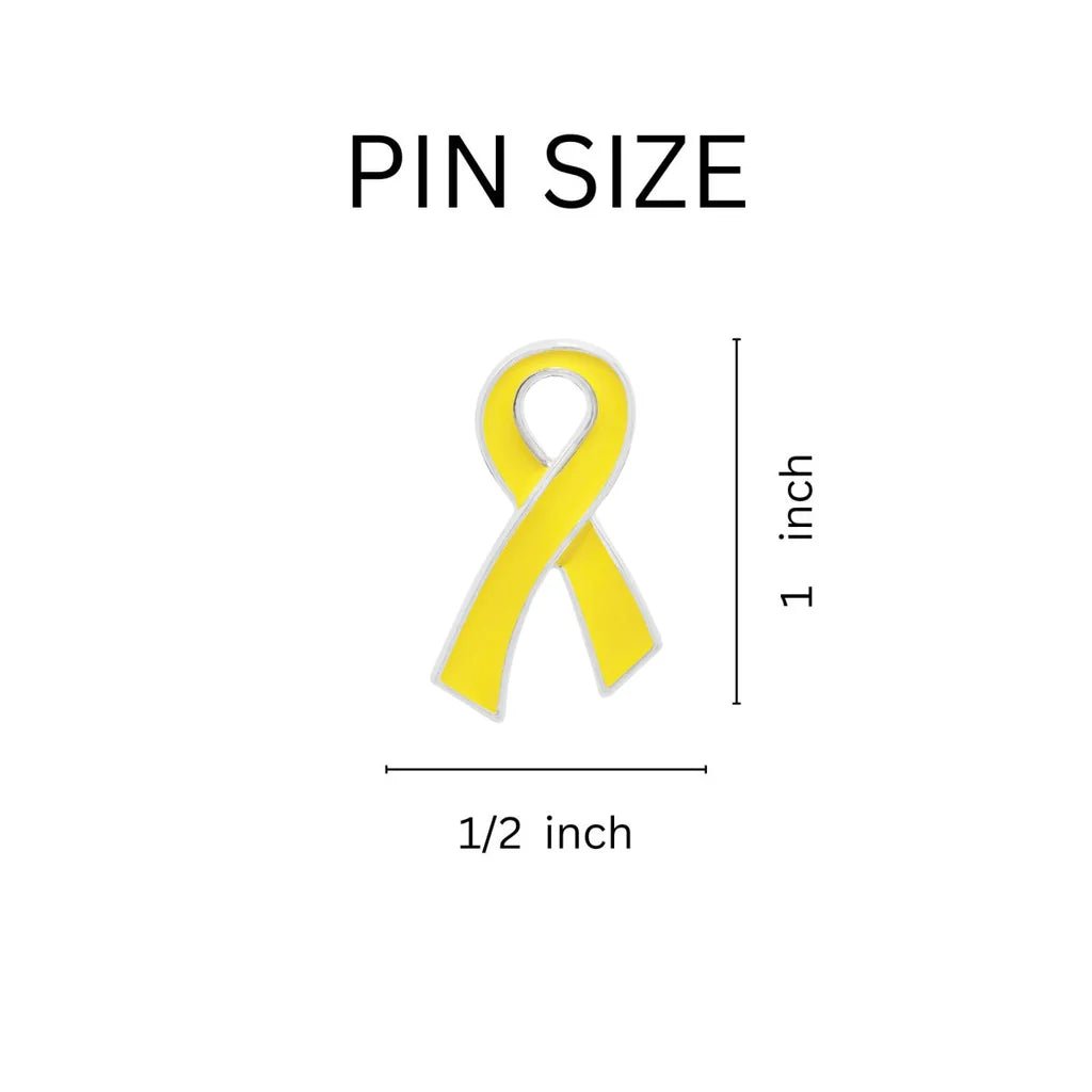 25 Pack Yellow Ribbon Awareness Pins (25 Pins) - Fundraising For A Cause