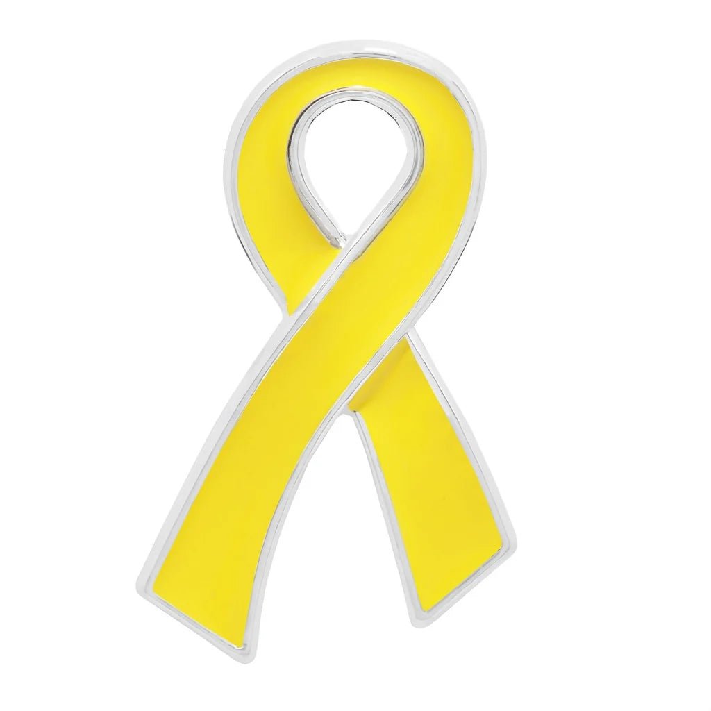 25 Pack Yellow Ribbon Awareness Pins (25 Pins) - Fundraising For A Cause