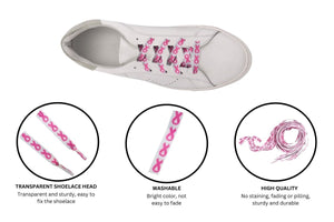 25 Pairs Breast Cancer Pink Ribbon Shoelaces - Fundraising For A Cause