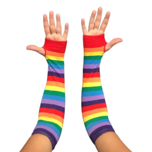 25 Pairs Rainbow Pride Fingerless Elbow Length Gloves - Fundraising For A Cause