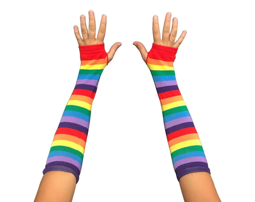 25 Pairs Rainbow Pride Fingerless Elbow Length Gloves - Fundraising For A Cause