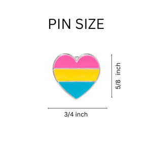 25 Pansexual Heart Pride Pins - Fundraising For A Cause