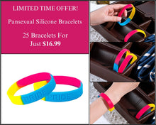 Load image into Gallery viewer, 25 Pansexual Silicone Bracelets - $16.99 - Fundraising For A Cause