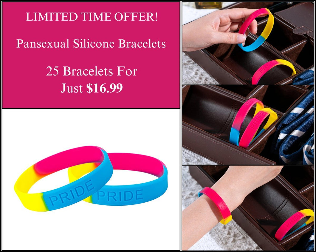 25 Pansexual Silicone Bracelets - $16.99 - Fundraising For A Cause