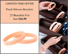 Load image into Gallery viewer, 25 Peach Silicone Bracelets - $16.99 - Fundraising For A Cause