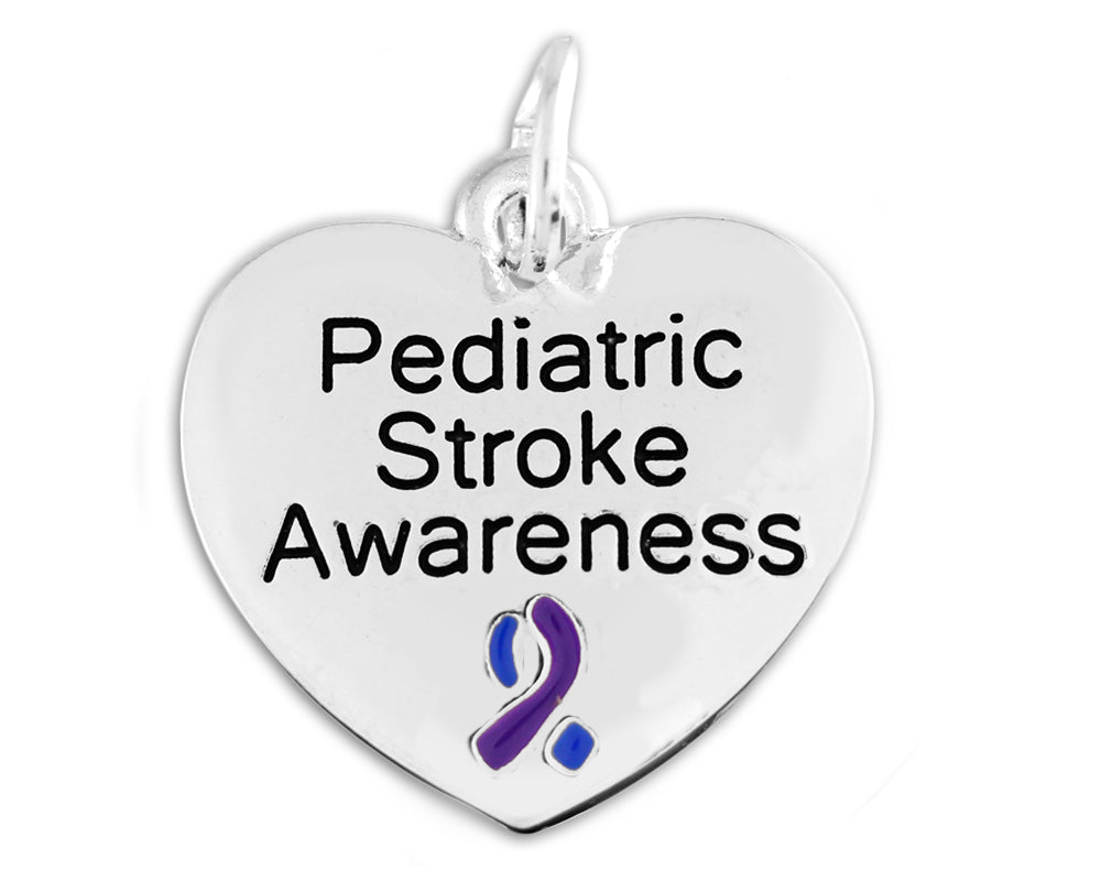 25 Pediatric Stroke Awareness Heart Charms - Fundraising For A Cause