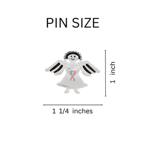 25 Pink & Blue Ribbon Angel Pins - Fundraising For A Cause