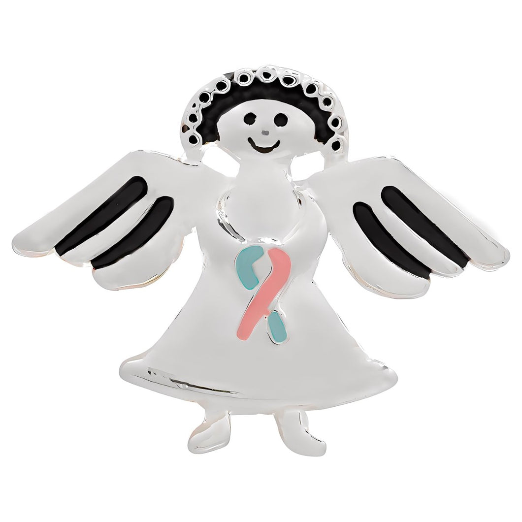 25 Pink & Blue Ribbon Angel Pins - Fundraising For A Cause