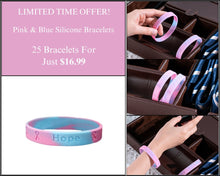 Load image into Gallery viewer, 25 Pink &amp; Blue Silicone Bracelets - $16.99 - Fundraising For A Cause