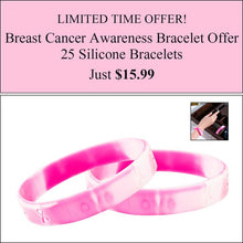 Load image into Gallery viewer, 25 Pink Breast Cancer Camo Silicone Bracelets - Fundraising For A Cause