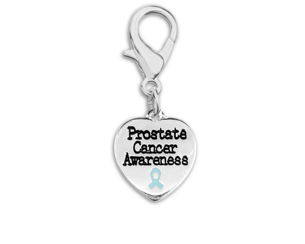 25 Prostate Cancer Awareness Heart Hanging Charms - Fundraising For A Cause