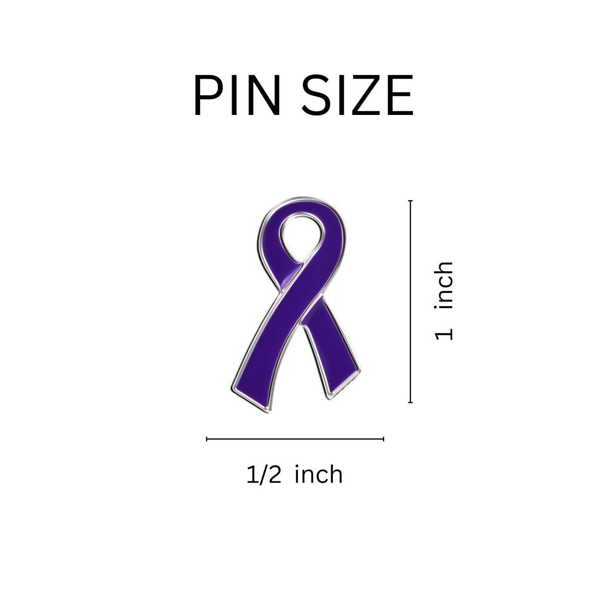25 Purple Ribbon Awareness Pins (25 Pins) - Fundraising For A Cause