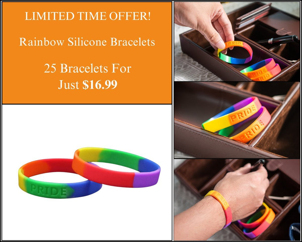 25 Rainbow Silicone Bracelets - $16.99 - Fundraising For A Cause