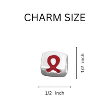 Load image into Gallery viewer, 25 Red Ribbon Barrel Charms - Fundraising For A Cause