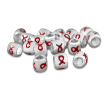 Load image into Gallery viewer, 25 Red Ribbon Barrel Charms - Fundraising For A Cause