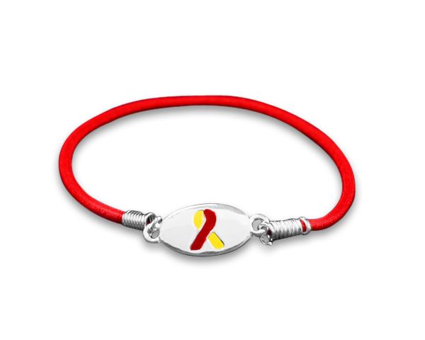 25 Red & Yellow Ribbon Stretch Bracelets - Fundraising For A Cause