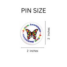 Load image into Gallery viewer, 25 Round Autism Awareness Butterfly Button Pins - Fundraising For A Cause