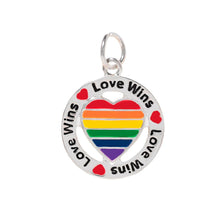 Load image into Gallery viewer, 25 Round Rainbow Heart Love Wins Charms - Fundraising For A Cause