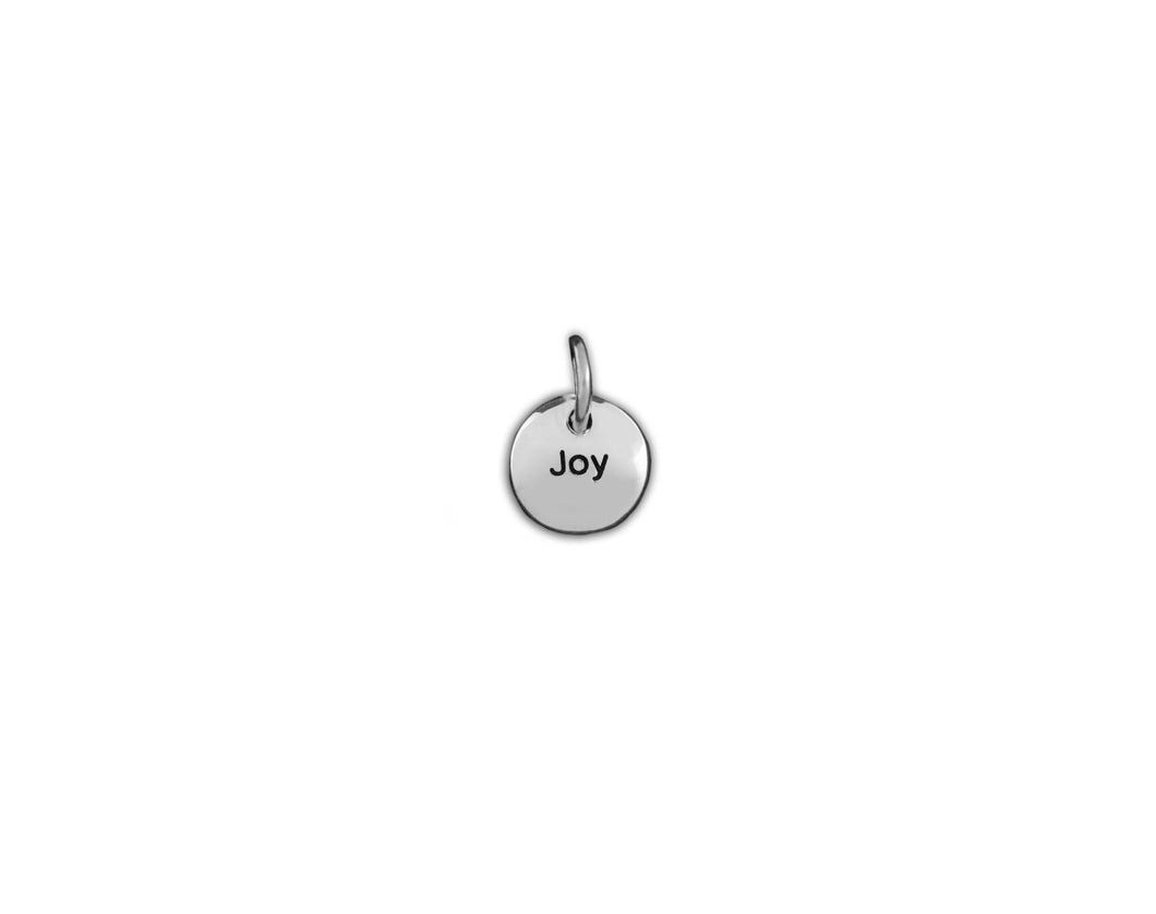 25 Silver Joy Circle Charms - Fundraising For A Cause