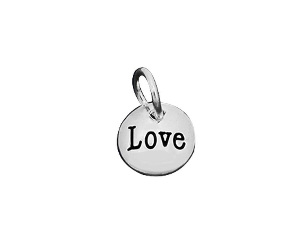 25 Silver Love Circle Charms - Fundraising For A Cause