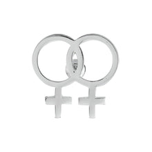 Load image into Gallery viewer, 25 Silver Same Sex Female (Lesbian) Symbol Pins - Fundraising For A Cause