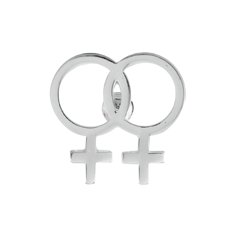 25 Silver Same Sex Female (Lesbian) Symbol Pins - Fundraising For A Cause