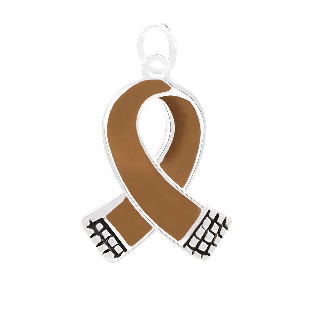 25 Small Brown Ribbon Charms - Fundraising For A Cause