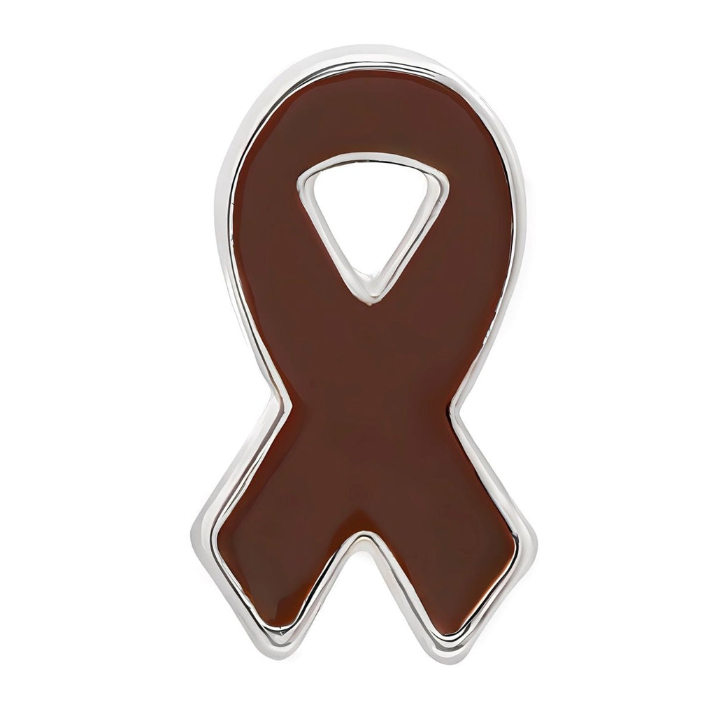 25 Small Flat Brown Ribbon Pins - Fundraising For A Cause