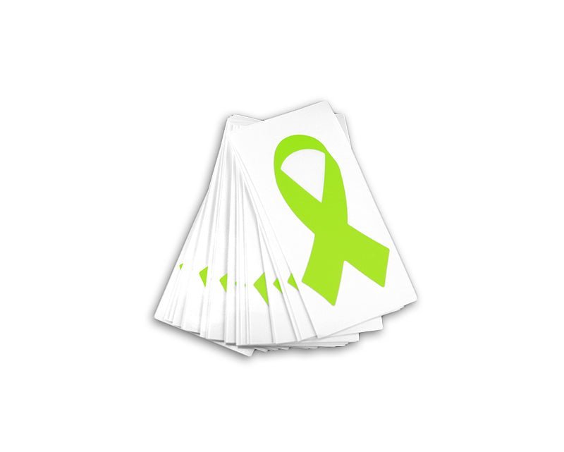 25 Small Lime Green Ribbon Decal/Sticker - Fundraising For A Cause