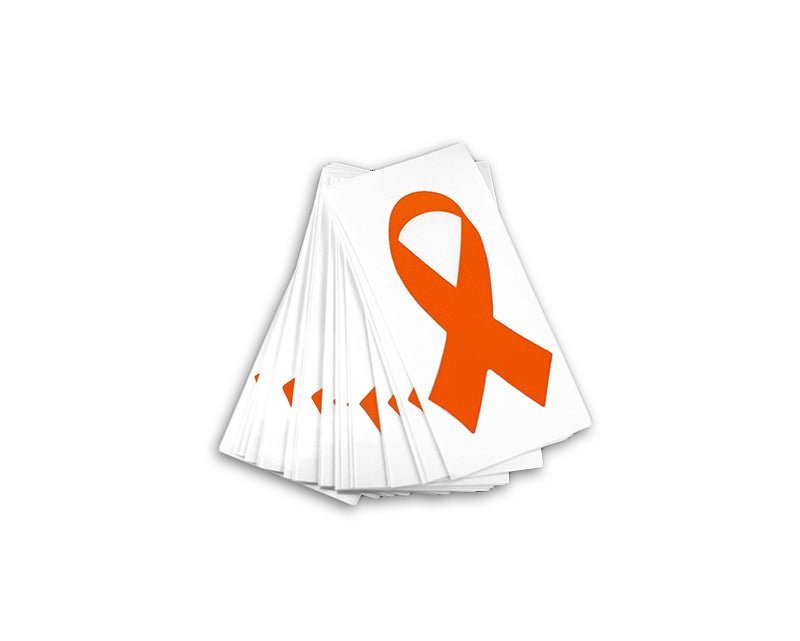 25 Small Orange Ribbon Decal - Fundraising For A Cause