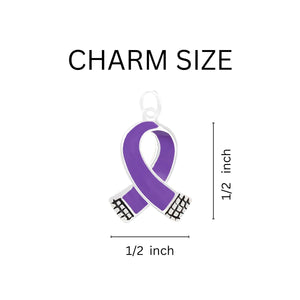 25 Small Purple Ribbon Charms - Fundraising For A Cause