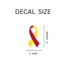 Load image into Gallery viewer, 25 Small Red &amp; Yellow Ribbon Decals - Fundraising For A Cause