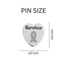 Load image into Gallery viewer, 25 Survivor Gray Ribbon Pins - Fundraising For A Cause