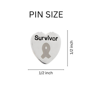 25 Survivor Gray Ribbon Pins - Fundraising For A Cause