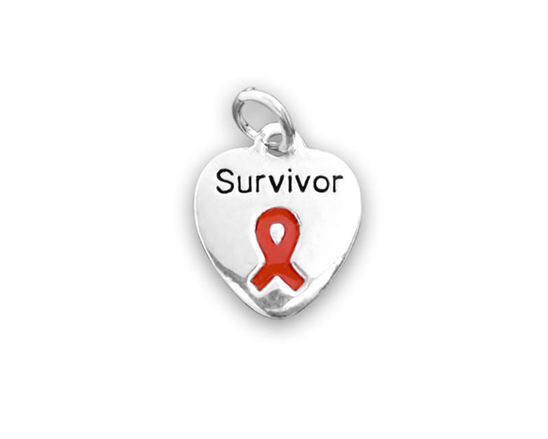 25 Survivor Red Ribbon Charms - Fundraising For A Cause