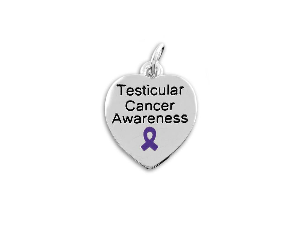 25 Testicular Cancer Awareness Heart Charms - Fundraising For A Cause