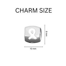 Load image into Gallery viewer, 25 White Ribbon Barrel Style Charms - Fundraising For A Cause