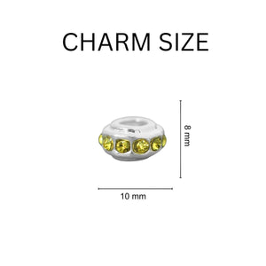 25 Yellow Crystal Accent Charms - Fundraising For A Cause