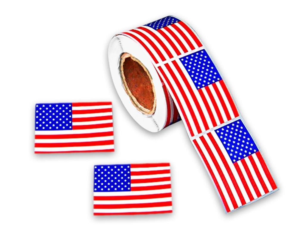 250 American Flag Stickers