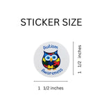250 Autism Awareness Owl Stickers (250 per Roll) - Fundraising For A Cause