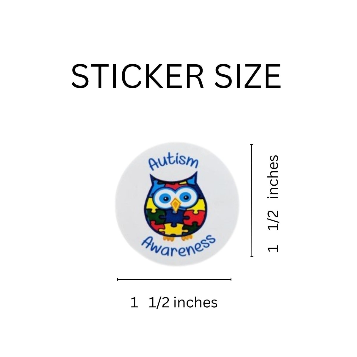 250 Autism Awareness Owl Stickers (250 per Roll) - Fundraising For A Cause