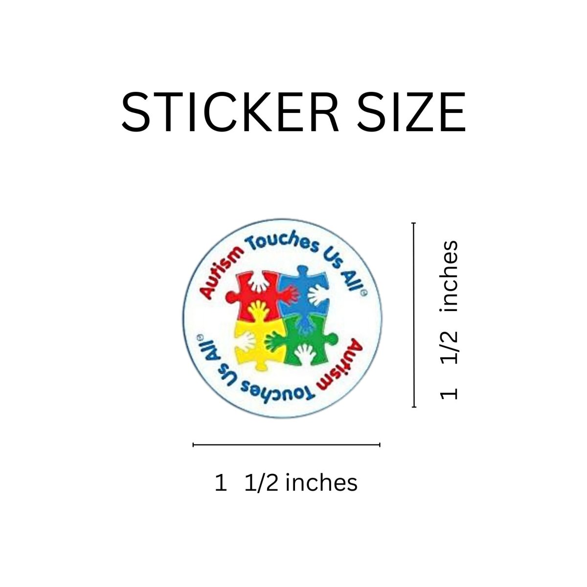 250 Autism Touches Us All Stickers (250 per Roll) - Fundraising For A Cause