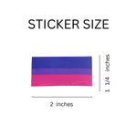 250 Bisexual Rectangle Flag Stickers (250 per Roll) - Fundraising For A Cause