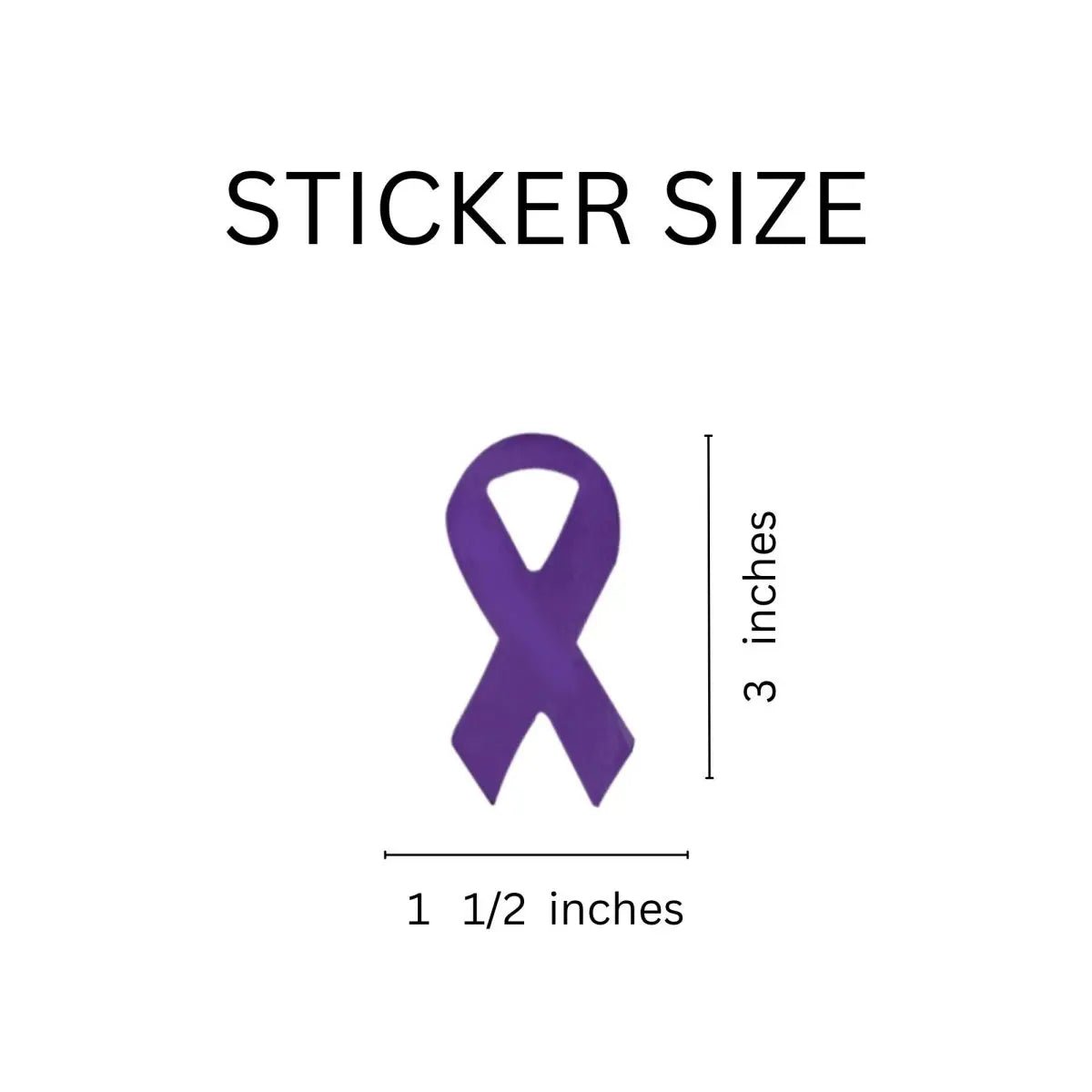 Large Crohn's Disease Purple Ribbon Stickers (250 per Roll) - Fundraising For A Cause