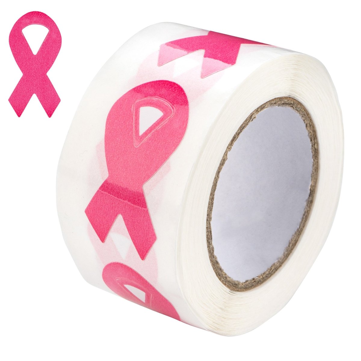 250 Large Ribbon Breast Cancer Awareness Stickers