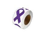 Large Purple Ribbon Stickers (250 per Roll) - Fundraising For A Cause