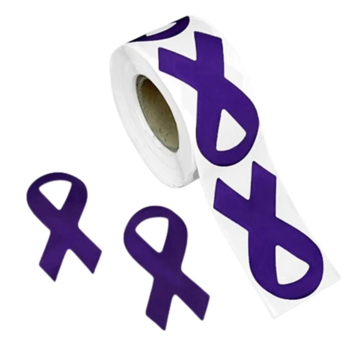 Large Purple Ribbon Stickers (250 per Roll) - Fundraising For A Cause