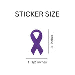 Large Purple Ribbon Stickers (250 per Roll) - Fundraising For A Cause