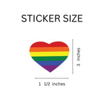 250 Rainbow Heart Stickers (250 per Roll) - Fundraising For A Cause
